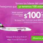 Promo Volaris 100 Aviones: vuelos desde $100 pesos + TUA