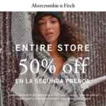 Segundo a mitad de precio en Abercrombie & Fitch