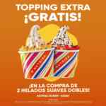 Promoción Nutrisa: Topping gratis en la compra de 2 helados suaves dobles este fin de semana