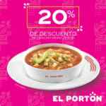 Cupón El Portón de 20% de descuento en consumos a partir de $139