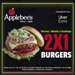 En Applebees 2x1 en hamburguesas en pedidos por Uber Eats