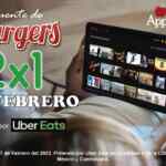 2x1 en hamburguesas en Applebees en pedidos a domicilio
