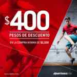 En dportenis hasta 30% de descuento + $400 en compras de $2,500 en ropa y calzado deportivo