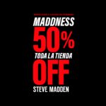 Rebajas de 50% de descuento en toda la tienda Steve Madden los miércoles y jueves de febrero