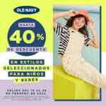 Hasta 40% de descuento en ropa para niños y bebés en Old Navy