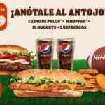 Cupones Burger King para el Super Bowl desde $55 pesos