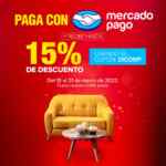 Cupón Muebles Dico de 15% de descuento pagando con Mercado Pago