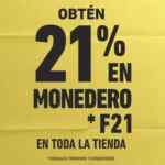 Promoción Forever 21 Puente: Obtén 21% en monedero F21 este fin de semana
