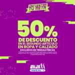 Promoción Extendida Martí: Segundo a mitad de precio en ropa y calzado del 1 al 14 de marzo