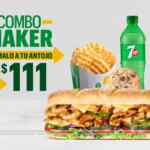 Promoción Subway Combo Maker: Llévate sub + 2 complementos + papas horneadas crosschips por $111