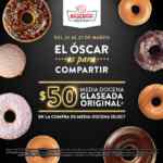 Promoción Krispy Kreme premios Oscar: Media docena glaseada a $50 en la compra de media docena Select (sólo delivery)