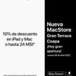 Promoción apertura MacStore Gran Terraza Coapa: 10% descuento en iPad y Mac en pago de contado