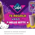 Promo Saba vaso de Hello Kitty reutilizable Gratis en empaques marcados