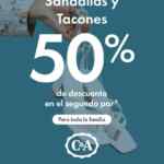 En C&A segundo a mitad de precio en sandalias y tacones