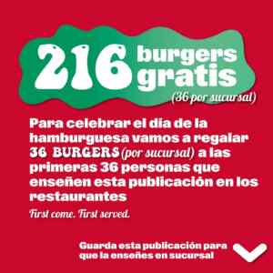 Promoción Día de la Hamburguesa Chazz: Hamburguesas GRATIS para los primeros 216 el 28 de mayo