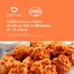 Promoción de la Semana DiDi Food: 2x1 en boneless en Chili's