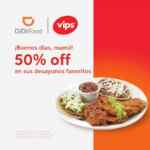 Promoción de la semana DiDi Food: 50% de descuento en desayunos participantes en Vips