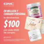 En GNC $100 de bonificación por cada $500 en belleza y cuidado personal