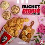 Nuevo Bucket Mamá KFC con 18 piezas de pollo + 2 purés familiares + ensalada + bisquets