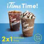 En Tim Hortons 2x1 en bebidas frías hoy de 4:00 a 6:00 PM