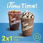 En Tim Hortons 2x1 en bebidas frías hoy de 4:00 a 6:00 PM