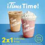 En Tim Hortons 2x1 en bebidas frías hoy de 4:00 a 6:00 PM
