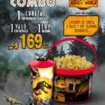 Combos Cinemex Jurassic World Dominio con figuras de dinosaurios y más