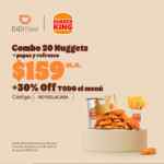 Cupón DiDi Food: 30% de descuento en todo el menú de Burger King