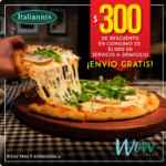 Cupón Italianni's 2022 de descuento de $300 en pedidos de $1,000 + envío gratis