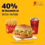 Promoción de la semana DiDi Food: 40% de descuento McTrío McPollo en McDonald's