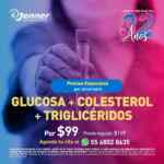 Estudio clínico de glucosa, colesterol y triglicéridos a $99 en laboratorios Jenner