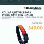 Collar Ajustable para Perro-Gato con Luz Led de $299 a $49 en RadioShack