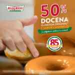 En Krispy Kreme docena glaseada original y sabor caramelo a mitad de precio este fin de semana al pedir por Whatsapp