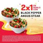 2x1 en bowls de Black Pepper Angus Steak en Panda Express