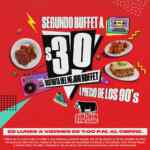 Promoción Sirloin Stockade A Precio de los 90s: Segundo buffet a sólo $30 pesos
