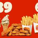 Cupón Burger King de 10 nuggets + 2 papas + 2 conos por $89