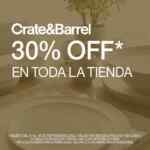 30% de descuento en toda la tienda en Crate & Barrel