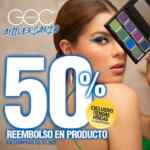 Promoción de Aniversario GOC Make Up: 50% de reembolso en producto en compras a partir de $1,500