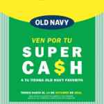 Super Cash Old Navy: Recibe cupones de regalo de hasta $400 con tus compras
