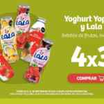 En Soriana 4x3 en yogurt bebible marca Lala y Yoplait