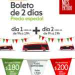 Promoción Turibus Mes Patrio: Boletos de 2 días desde $180