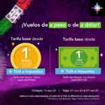 Promoción Volaris Vuelos de a Peso o a Dólar: Vuelos desde $1 peso ó $1 dólar + TUA e impuestos