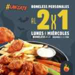Las Alitas Boneless Night: 2x1 en boneless después de las 7pm