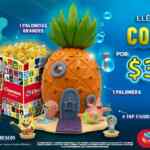 Combo Bob Esponja Cinemex: Palomera + 4 figuras + palomitas + 2 refrescos por $339 y más
