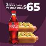 Promoción GOmart: 2 hot dog de la casa + Coca Cola por $65