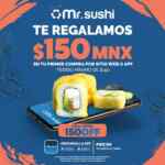 Cupón Mr. Sushi: $150 de descuento en pedidos por internet