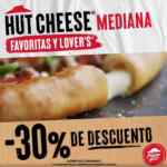 En Pizza Hut 30% de descuento en pizzas con orilla de queso