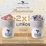 Promoción de Aniversario Santa Clara: 2x1 en litros de helado del 12 al 16 de octubre
