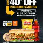 Promoción de la semana DiDi Food: 40% de descuento en combos participantes en Subway