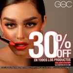 30% de descuento directo en la tienda en línea de GOC Make Up con compra mínima de $1,500
